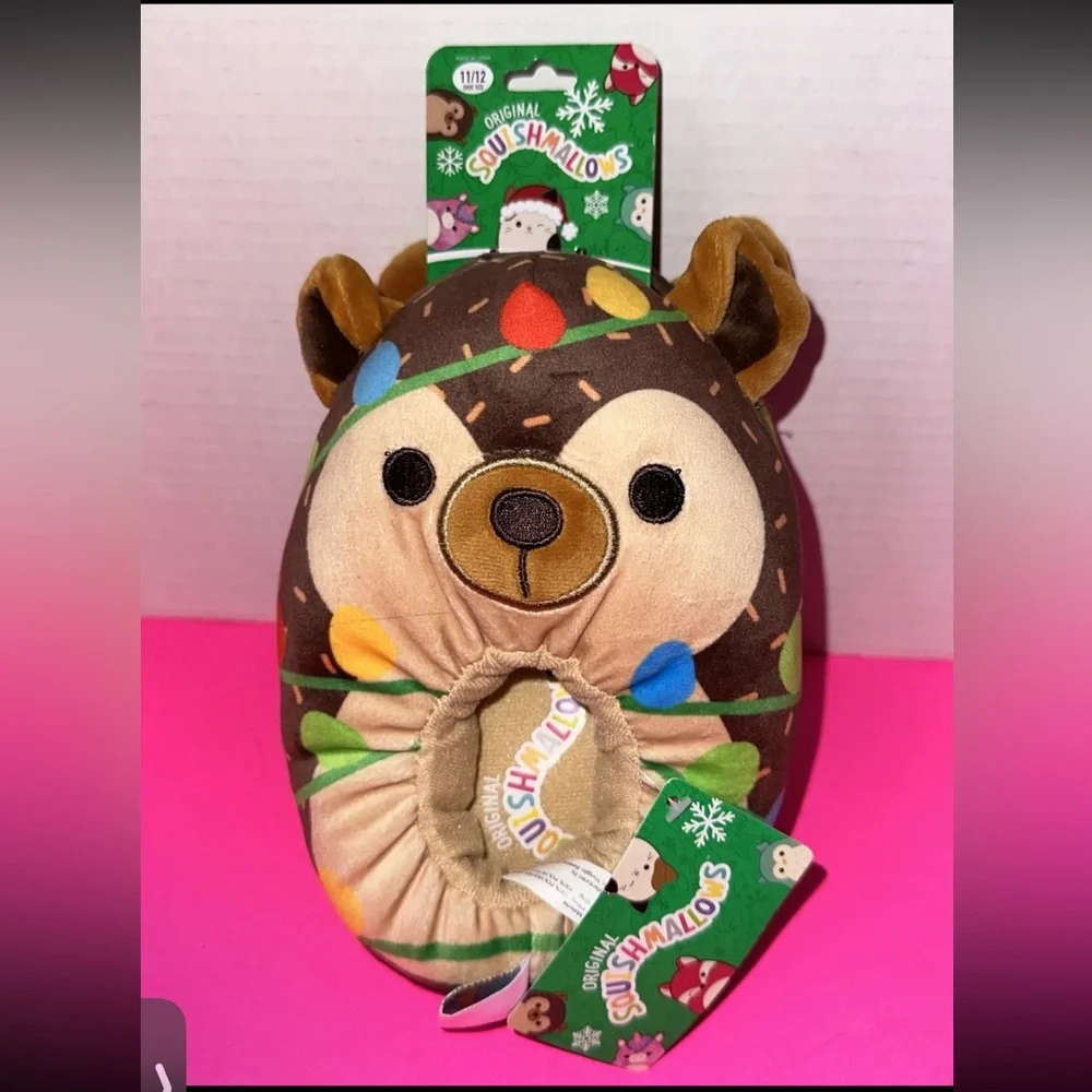 Originally Squishmallows Christmas Slippers Reindeer Lights Size 11/12 YOUTH A16